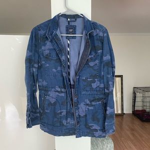 Gap camo cinch waist denim jacket